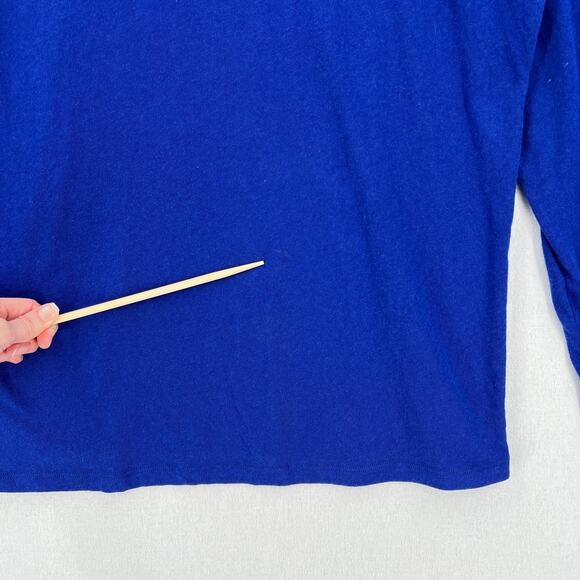 ENZA COSTA Cashmere Loose Long Sleeve Crew Tee Womens Medium Cobalt Blue NEW - Picture 11 of 14